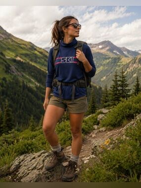 SKI navy long sleeve turtleneck performance top athletic base layer